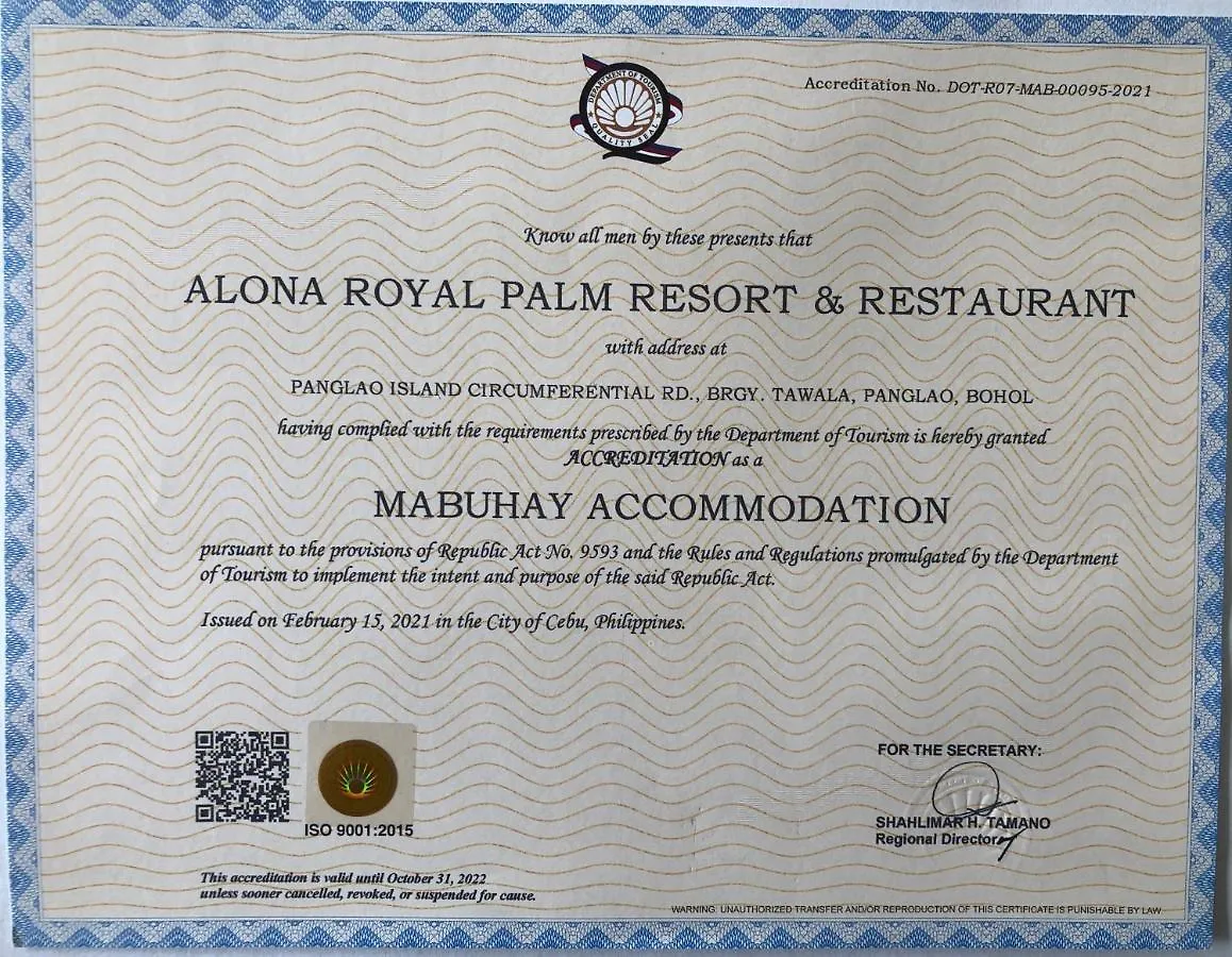 פנגלאו Alona Royal Palm Resort