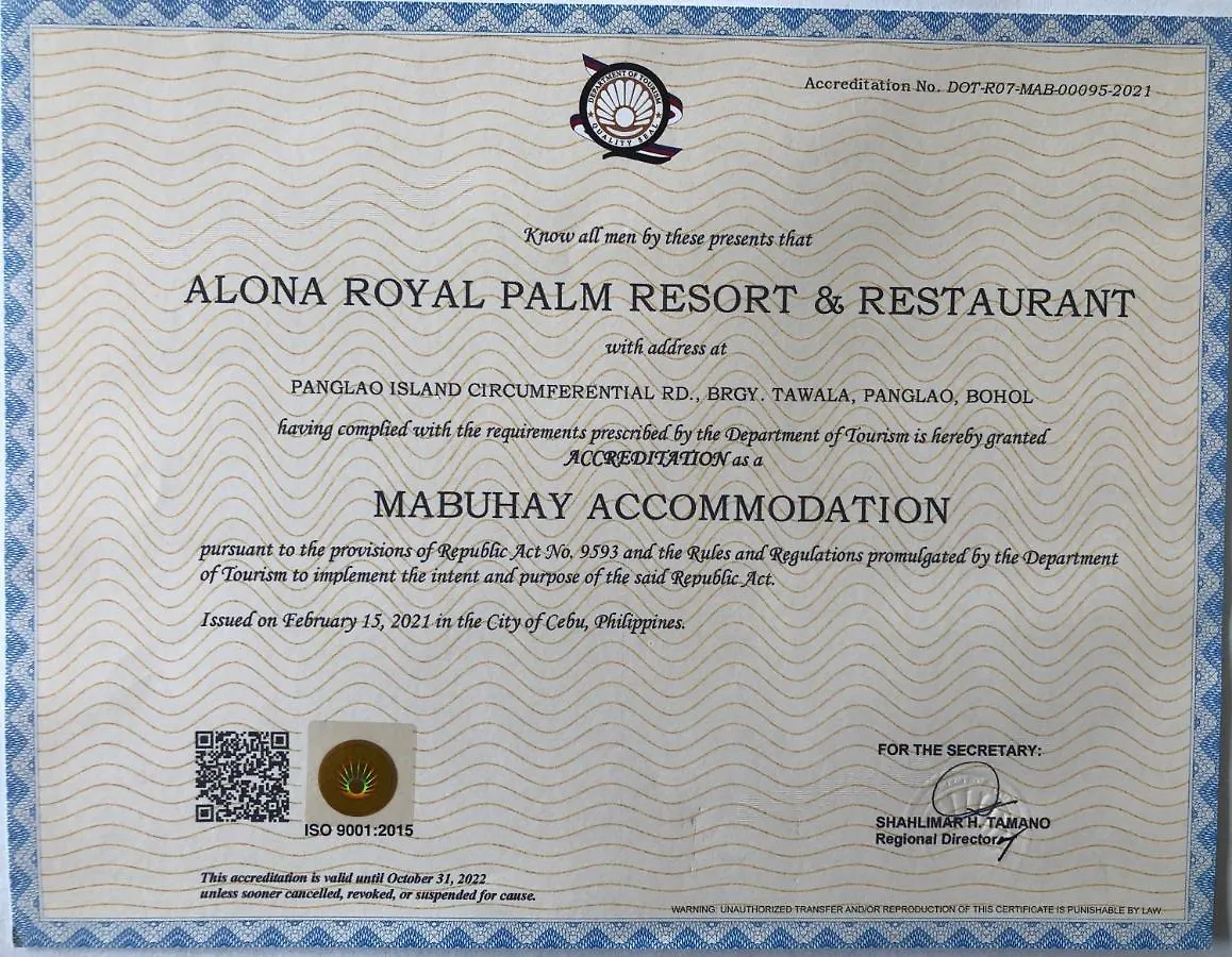 Alona Royal Palm Resort And Restaurant Libaong
